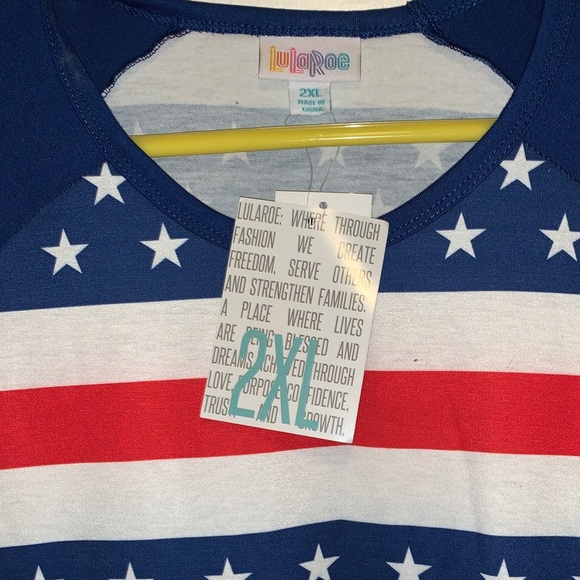 NWT 2XL Lularoe American Flag Randy - Picture 2 of 3